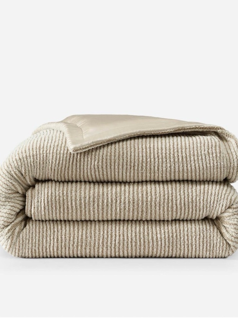 Sunday Citizen Snug Ribbed Duvet Cover, King Size, Biscotti & Sahara Tan - Picture 2 of 8